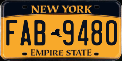 NY license plate FAB9480