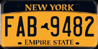 NY license plate FAB9482