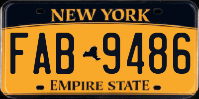 NY license plate FAB9486