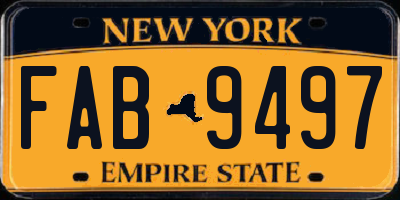 NY license plate FAB9497