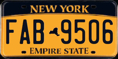 NY license plate FAB9506