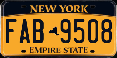 NY license plate FAB9508