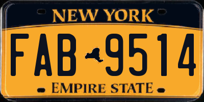 NY license plate FAB9514