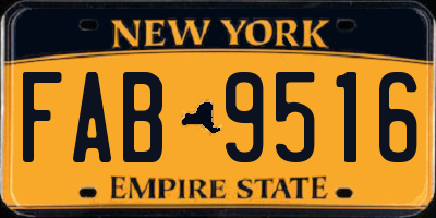 NY license plate FAB9516