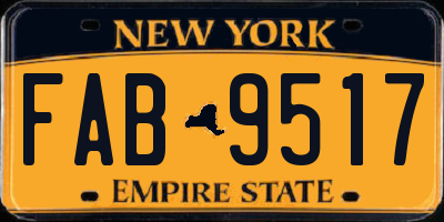 NY license plate FAB9517