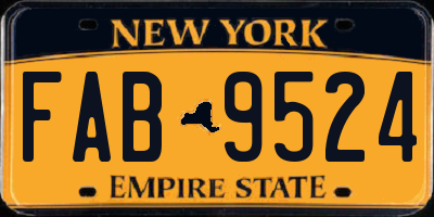 NY license plate FAB9524