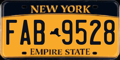 NY license plate FAB9528