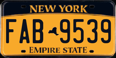 NY license plate FAB9539