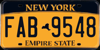 NY license plate FAB9548