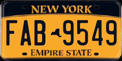 NY license plate FAB9549