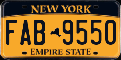 NY license plate FAB9550