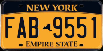 NY license plate FAB9551