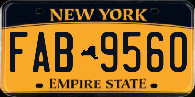NY license plate FAB9560