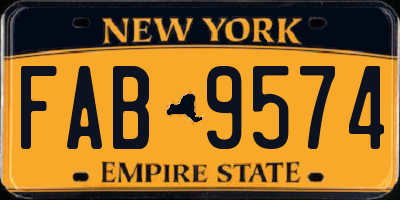 NY license plate FAB9574