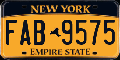 NY license plate FAB9575