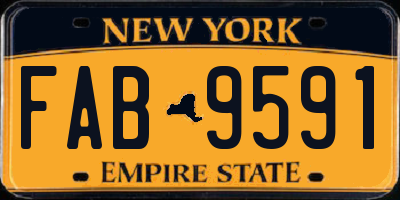 NY license plate FAB9591