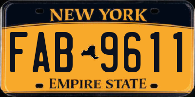 NY license plate FAB9611