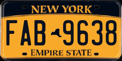 NY license plate FAB9638