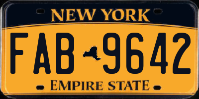 NY license plate FAB9642