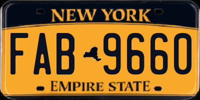 NY license plate FAB9660
