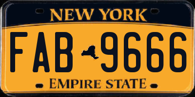 NY license plate FAB9666