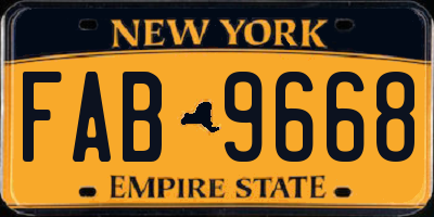 NY license plate FAB9668