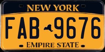 NY license plate FAB9676