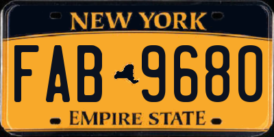 NY license plate FAB9680