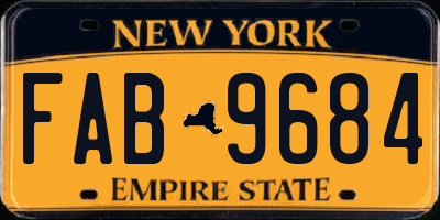 NY license plate FAB9684