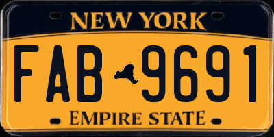 NY license plate FAB9691