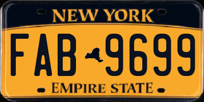 NY license plate FAB9699