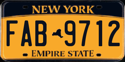 NY license plate FAB9712
