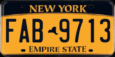 NY license plate FAB9713
