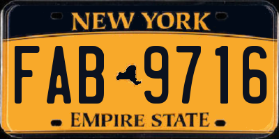 NY license plate FAB9716