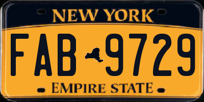 NY license plate FAB9729