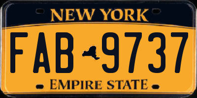 NY license plate FAB9737