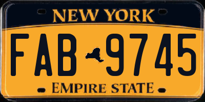 NY license plate FAB9745