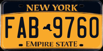 NY license plate FAB9760