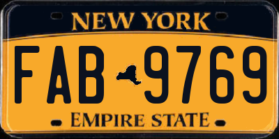 NY license plate FAB9769