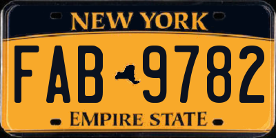 NY license plate FAB9782