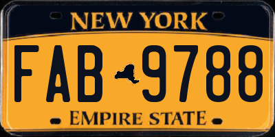 NY license plate FAB9788