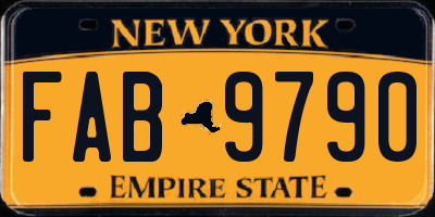 NY license plate FAB9790