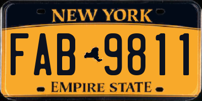NY license plate FAB9811
