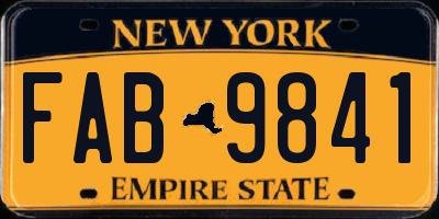 NY license plate FAB9841