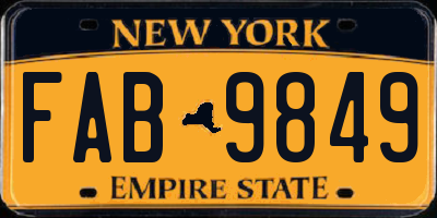 NY license plate FAB9849