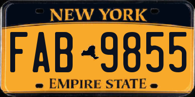 NY license plate FAB9855