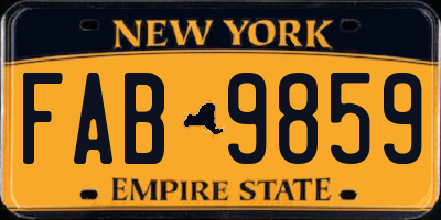 NY license plate FAB9859