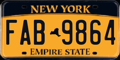 NY license plate FAB9864