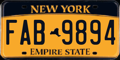 NY license plate FAB9894