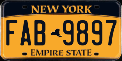 NY license plate FAB9897